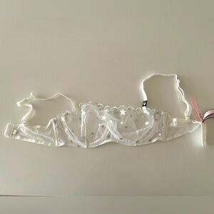 Victorias Secret Sheer Bra - 32C, White & Silver